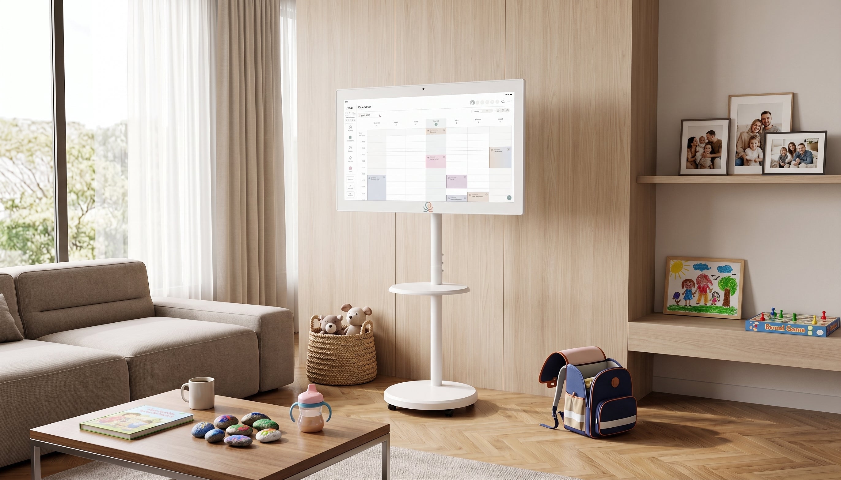 Support mobile sur roulettes pour Octave Station, orientable (portrait/paysage), disponible avec tablette,