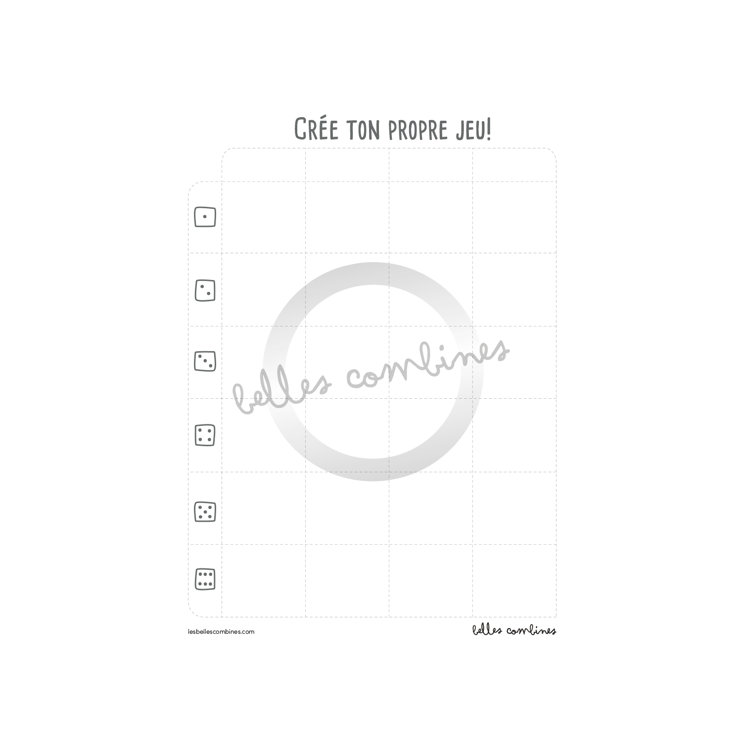 Crée ton propre jeu de « Lance un/e...»