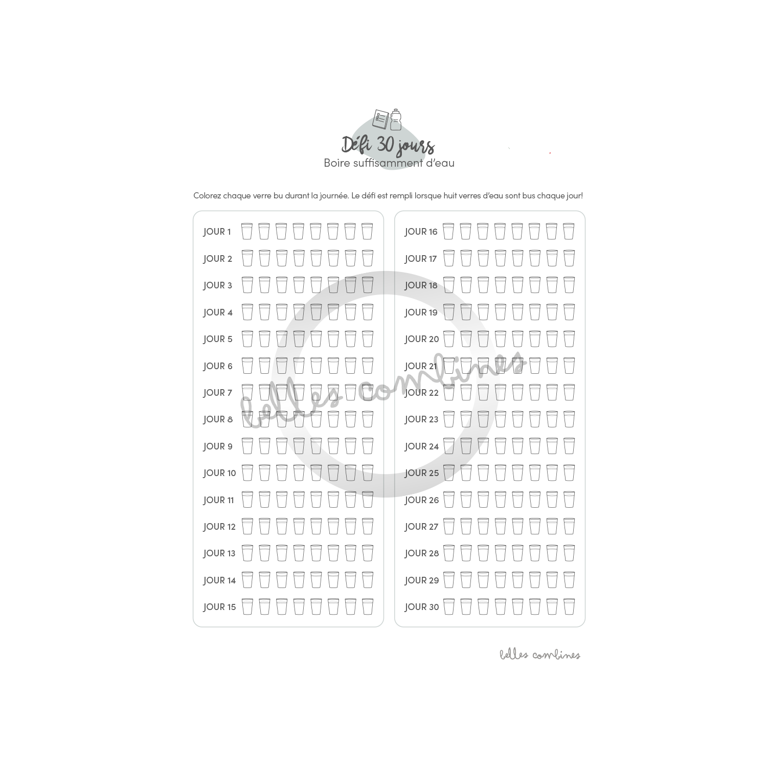 Défi 30 jours boire suffisamment d&