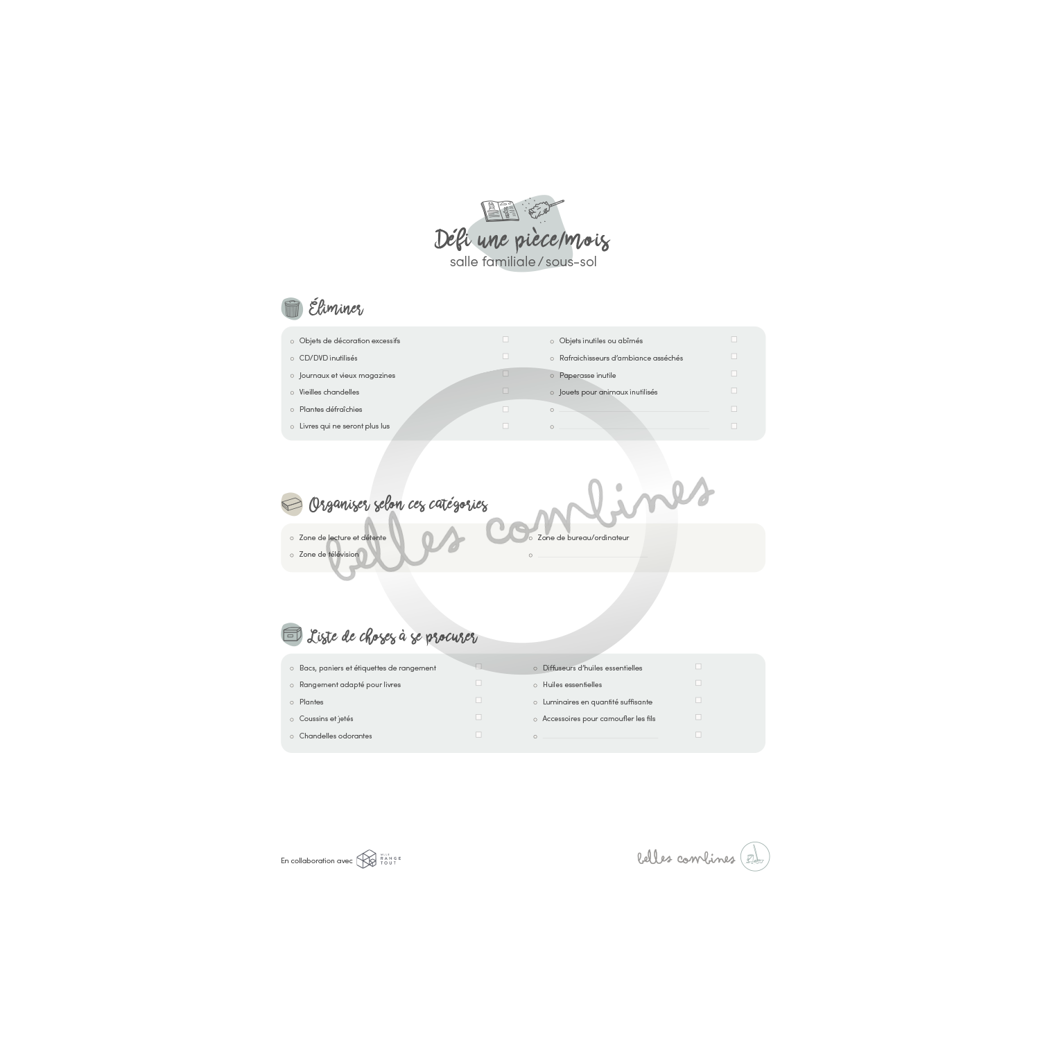 Défi 1 pièce/mois : salle familiale/sous-sol