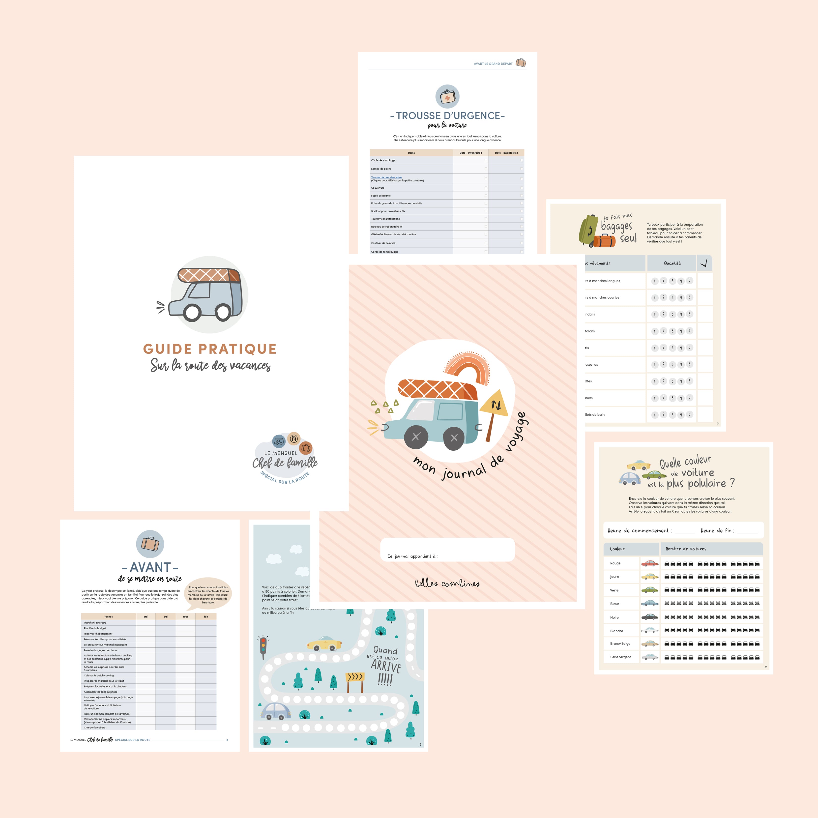 Downloadable practical guide for the parent + downloadable travel journal for the child