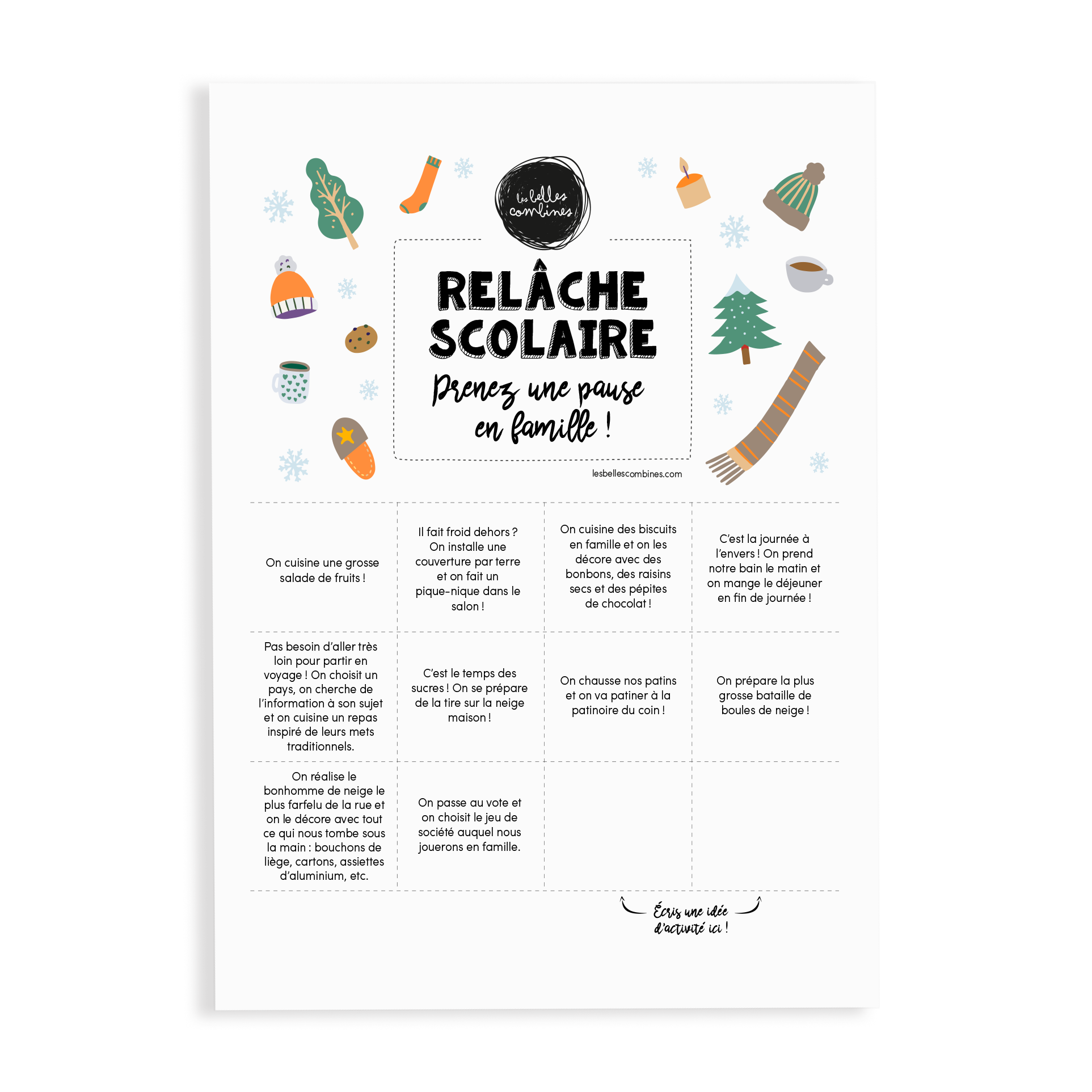 Ensemble Activités relâche À TÉLÉCHARGER