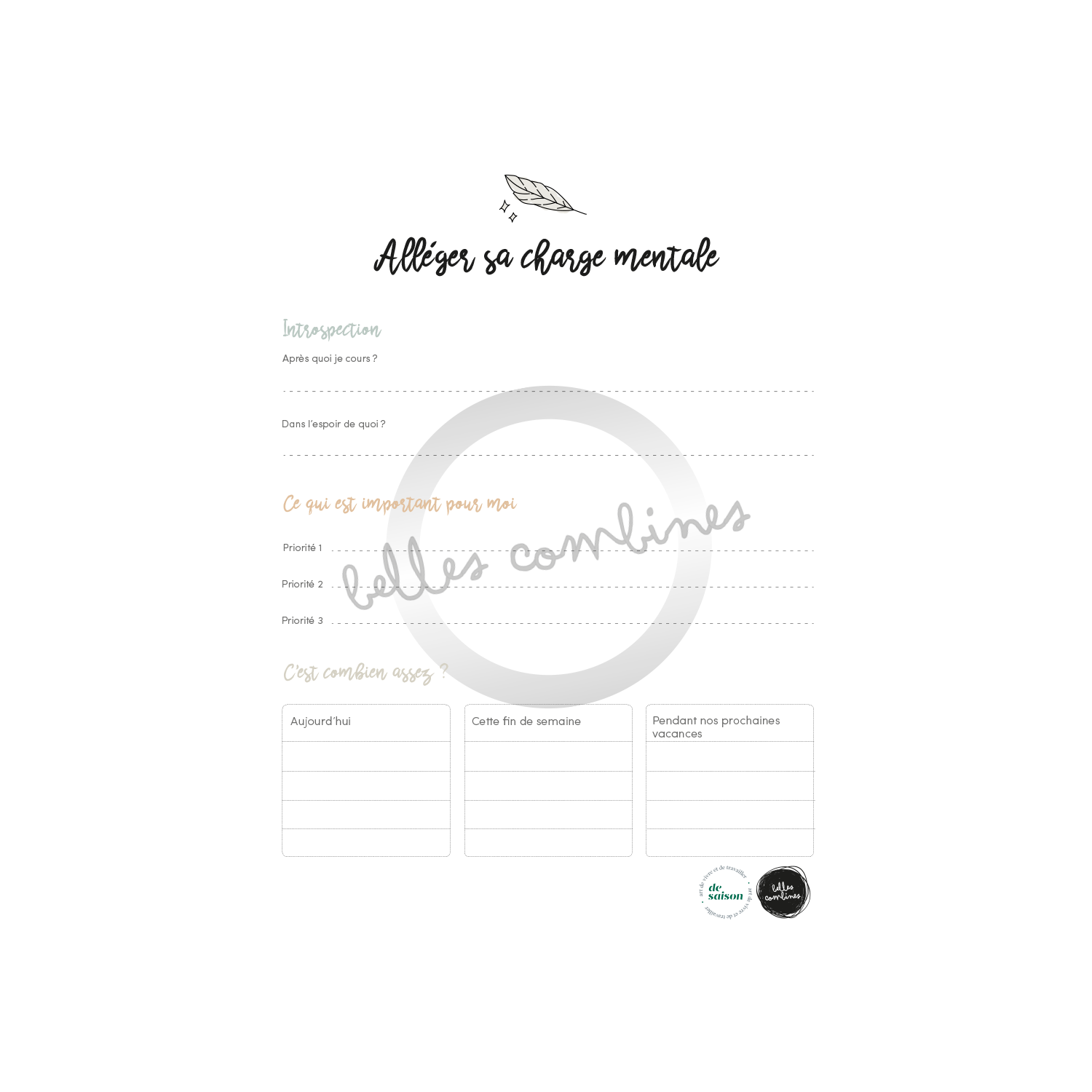 Alléger sa charge mentale