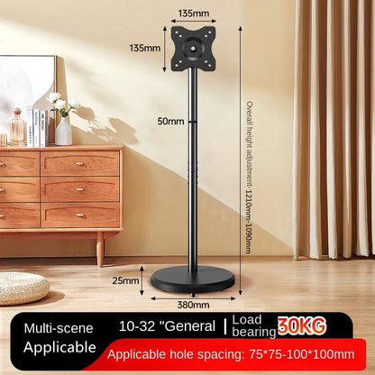 Portrait to Landscape Heavy Duty Mobile TV Cart with Shelf VESA 200x200mm Height Adjustable Rolling TV Stand for 10-42 Inch TVs