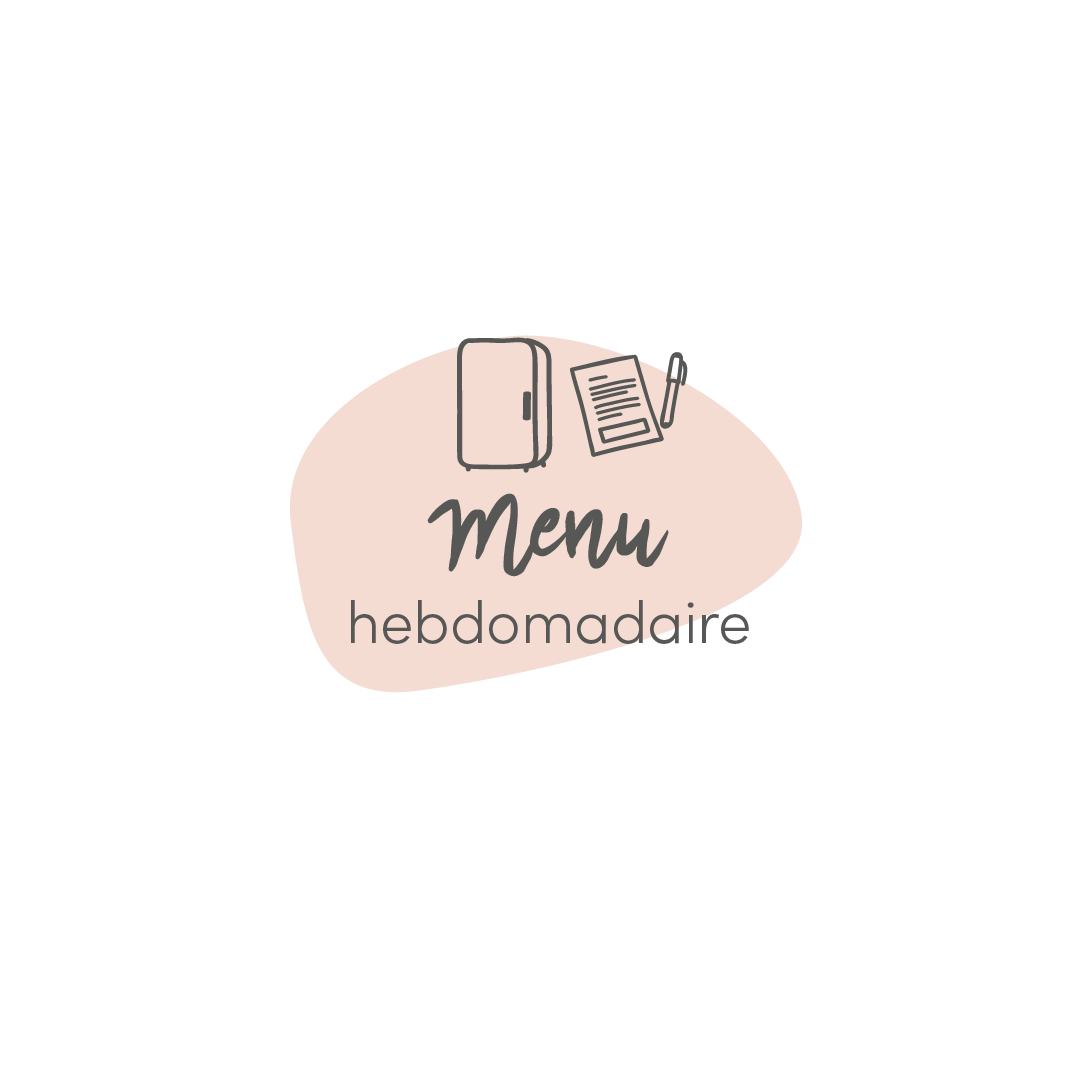 Weekly menu with grocery list