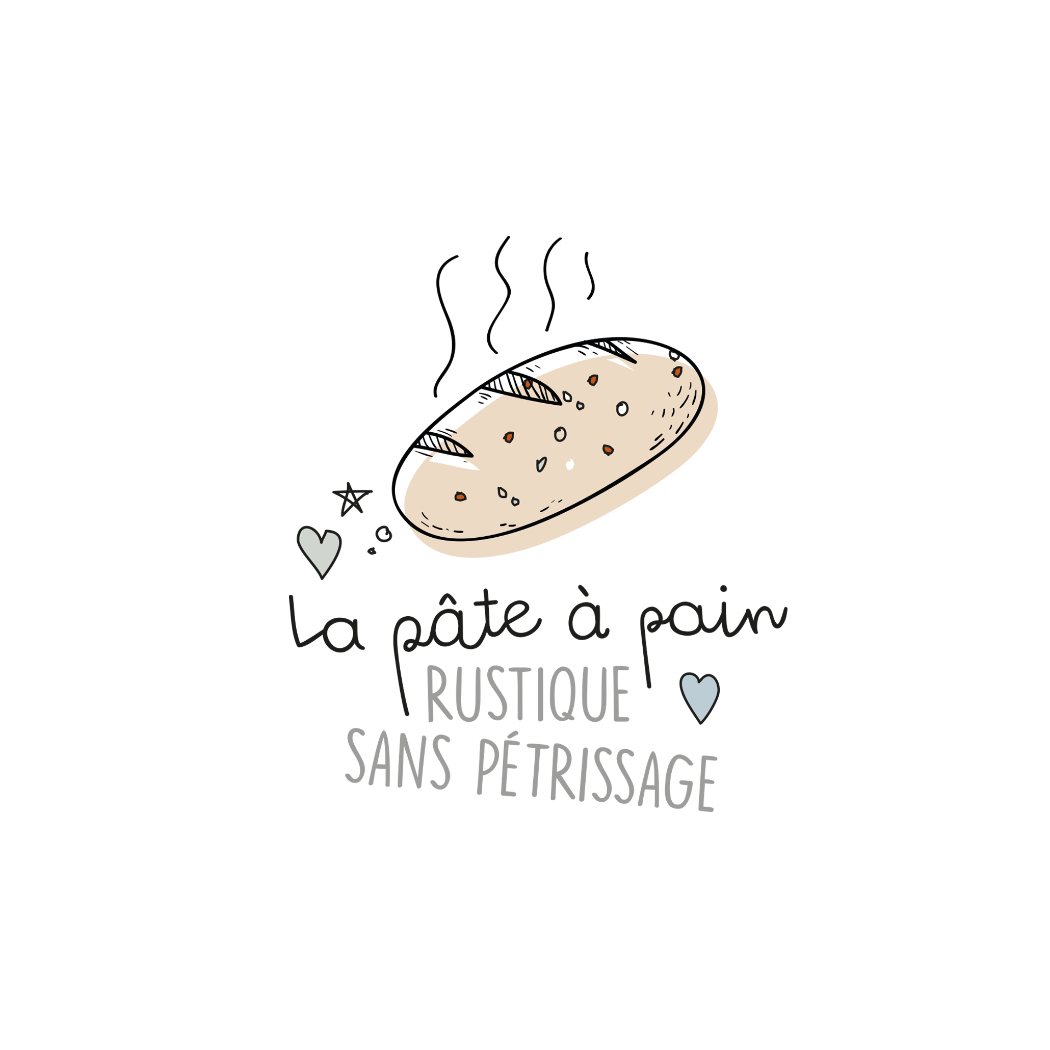 Version française du logo de la recette de pâte à pain rustique à imprimer Les Belles Combines